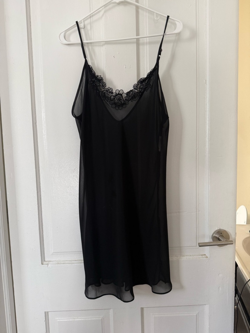 Black Beaded Lace-Trim Slip Dress - Women Intimates & Sleepwear